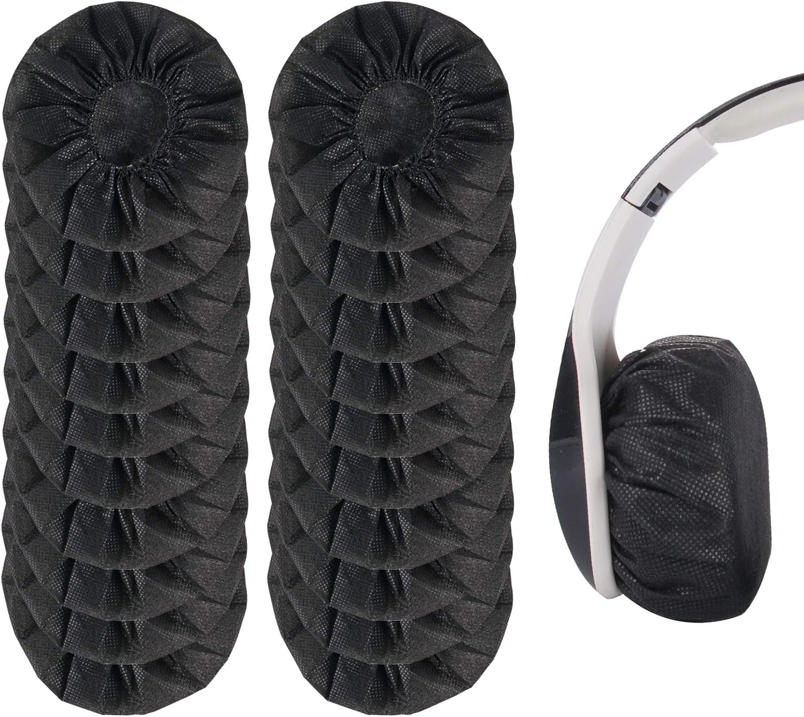 100 Housses Jetables Pour Écouteurs - Couvre-Oreillettes Hygiénique Taille 10-12 Cm - Non Tissé