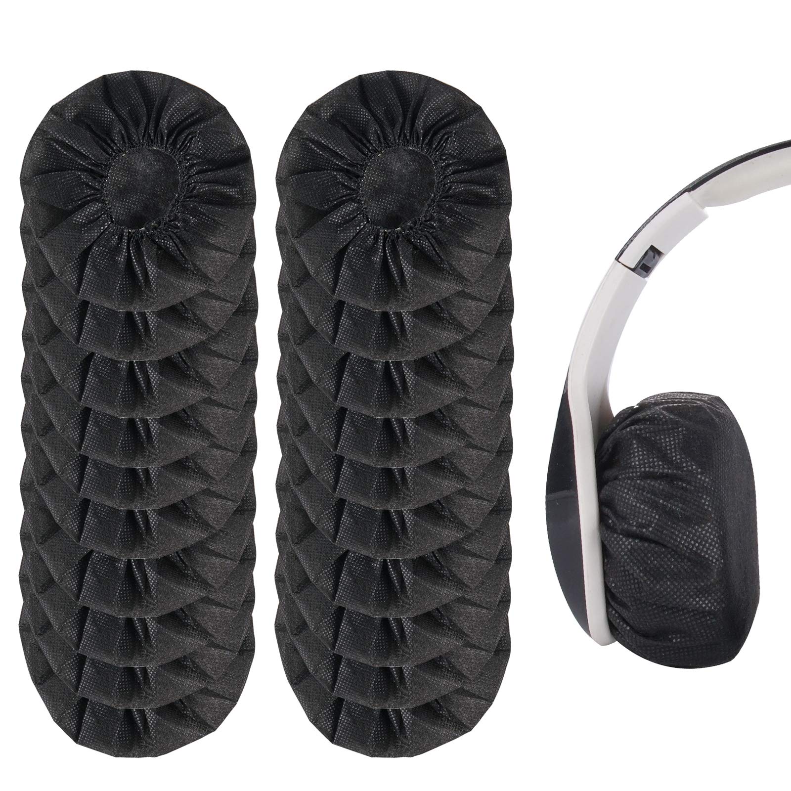 ZYKORT 8 Copri Cuffie Universali Lavabili – Neri, Diametro 9-11 Cm, Antipolvere E Antisudore