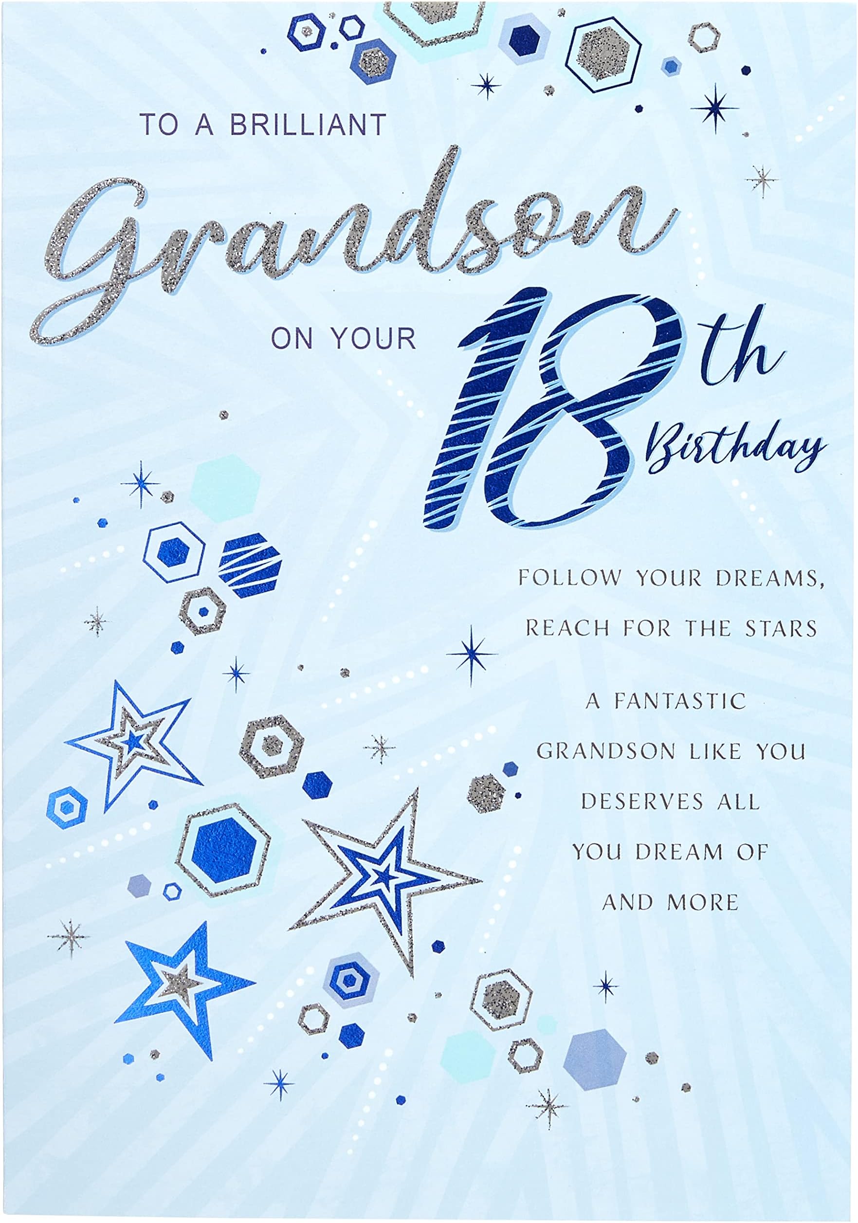 Regal Publishing Modern Milestone Age Birthday Card 18th Grandson - 9 x 6 inches -