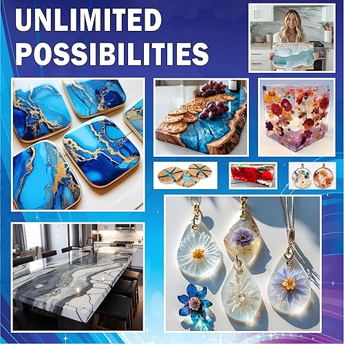 Miniatura 7 de Kit de resina epoxi de 80 onzas - Resina de arte artesanal - Fundición transparente de resina Crafters, moldes de silicona, flores, bricolaje, arte,
