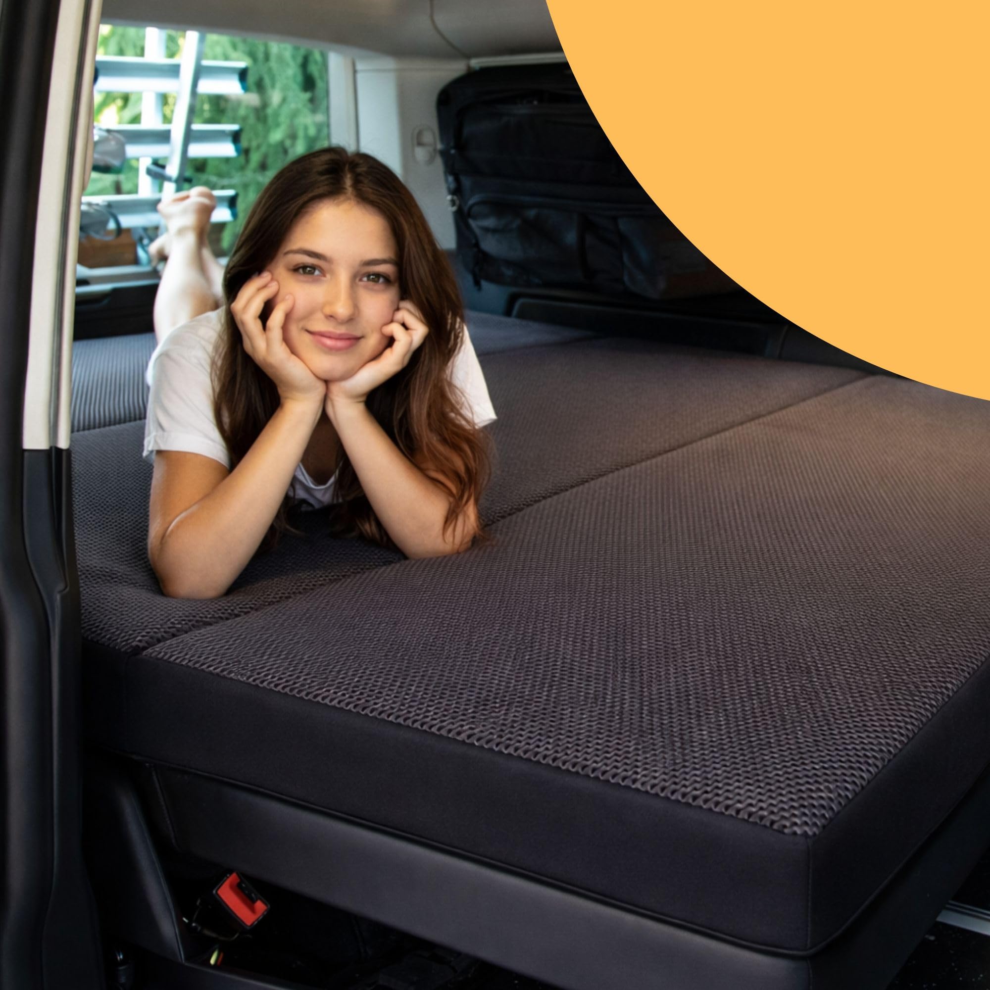 GoldenGroup Auto Matratze 200cm x 140cm - Passend für Mercedes Marco Polo Horizon - Faltbare - Camping Matratze - Auto Camping Zubehör - Klappmatratze Air-Flow 8-visco
