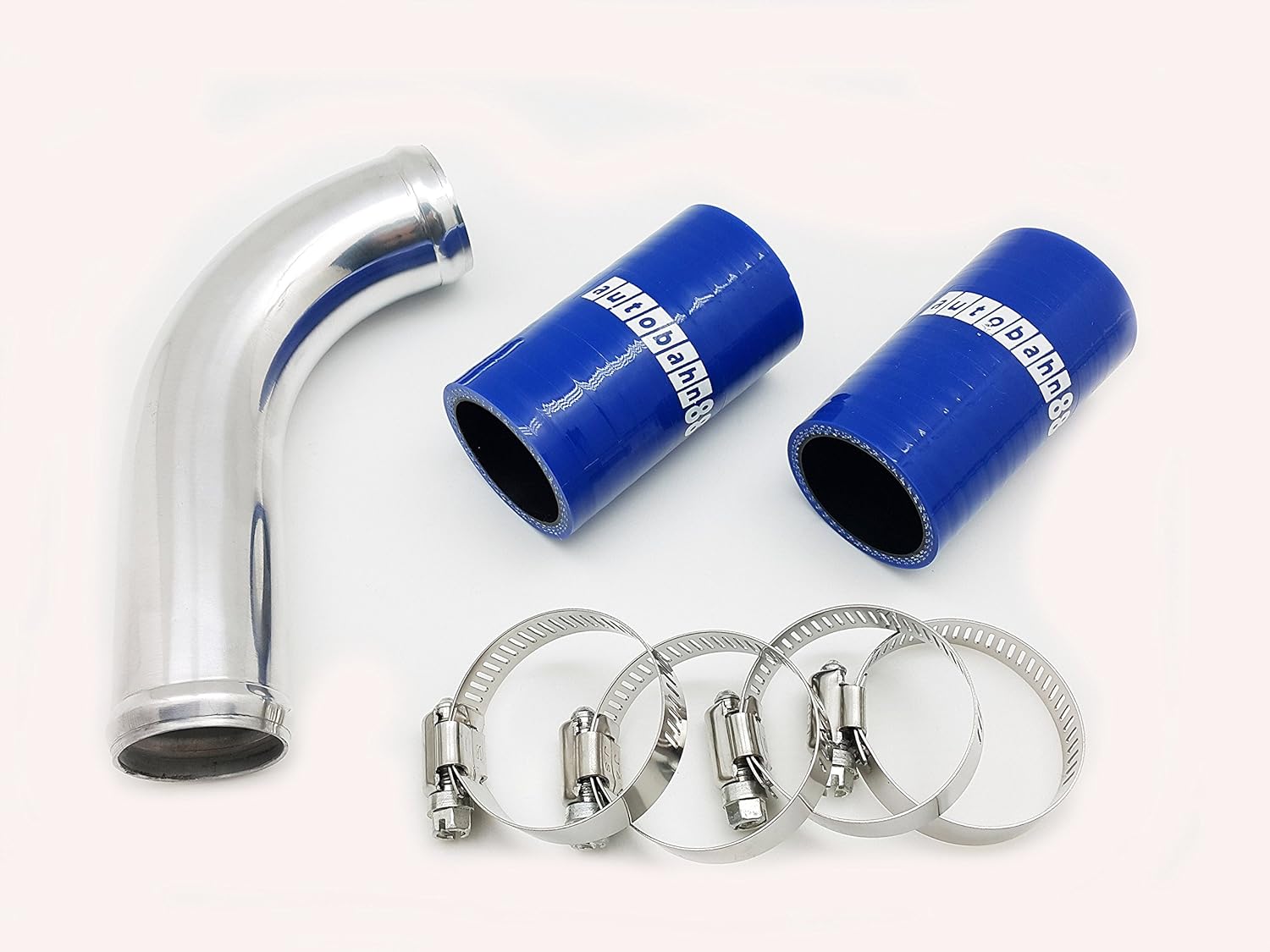Autobahn88 Aluminum 1st Intercooler Pipe. Tubing OD 34mm 1.3" with Hoses And Clamps, OEM Replacement, compatible with Suzuki Jimny JB23 1998-2014