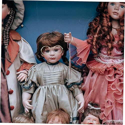 Miniatura 6 de TOYANDONA Mini lentes de muñeca con borde de alambre de metal, sin marco, 10 lentes de sol en miniatura, lentes de vestir para muñecas, gnomos,