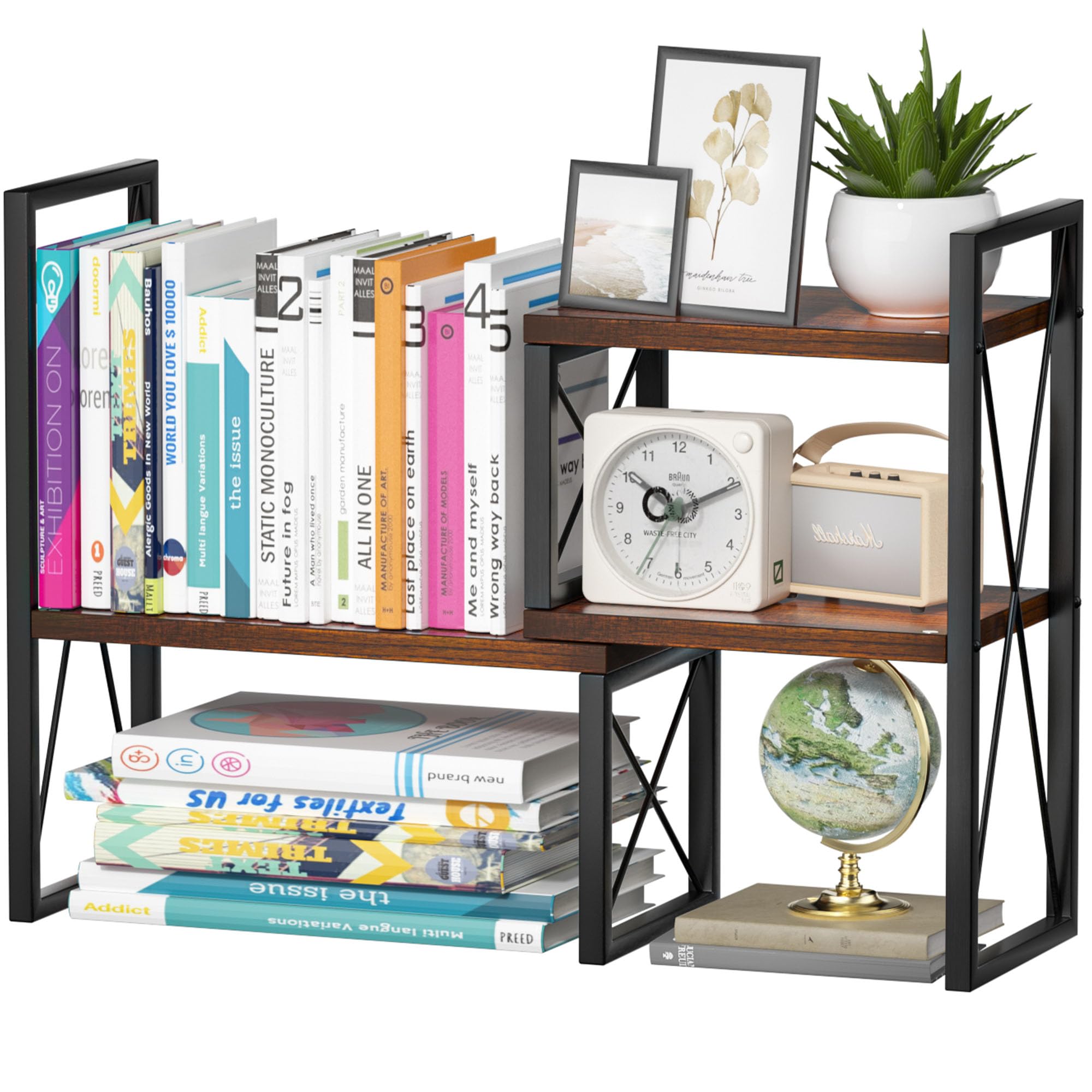 Wood Desk Shelf Organizer, Desk Hutch Top Only, Book