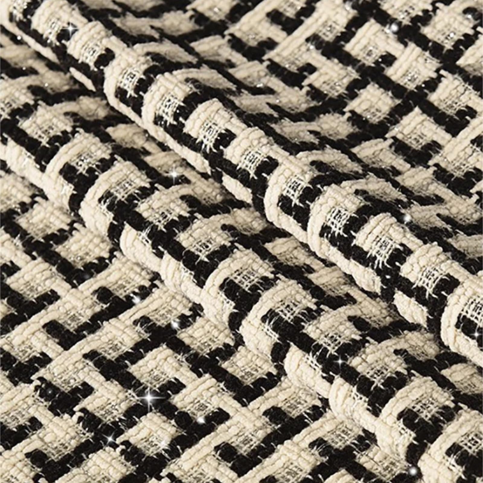 Tradycyjna tkanina tweedowa, Tweed Chenille Fabric Multicolor Plaid 1m x 1.5m(Color-10)