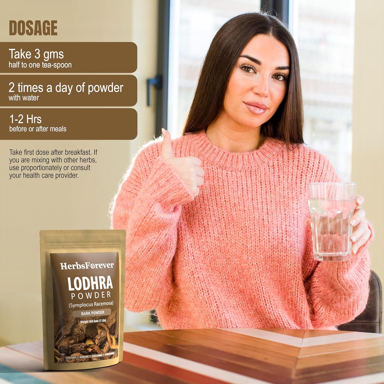 HerbsForever Lodhra Bark (Symplocos Racemosa)-Powder Supports Clear Skin & Hormonal Balance| Wild Harvested-Non GMO, Vegan- 2X Potency | Ultra Clean| Steam Treated | 16oz-1LBS,Premiun Ayurvedic Herb - Image 4