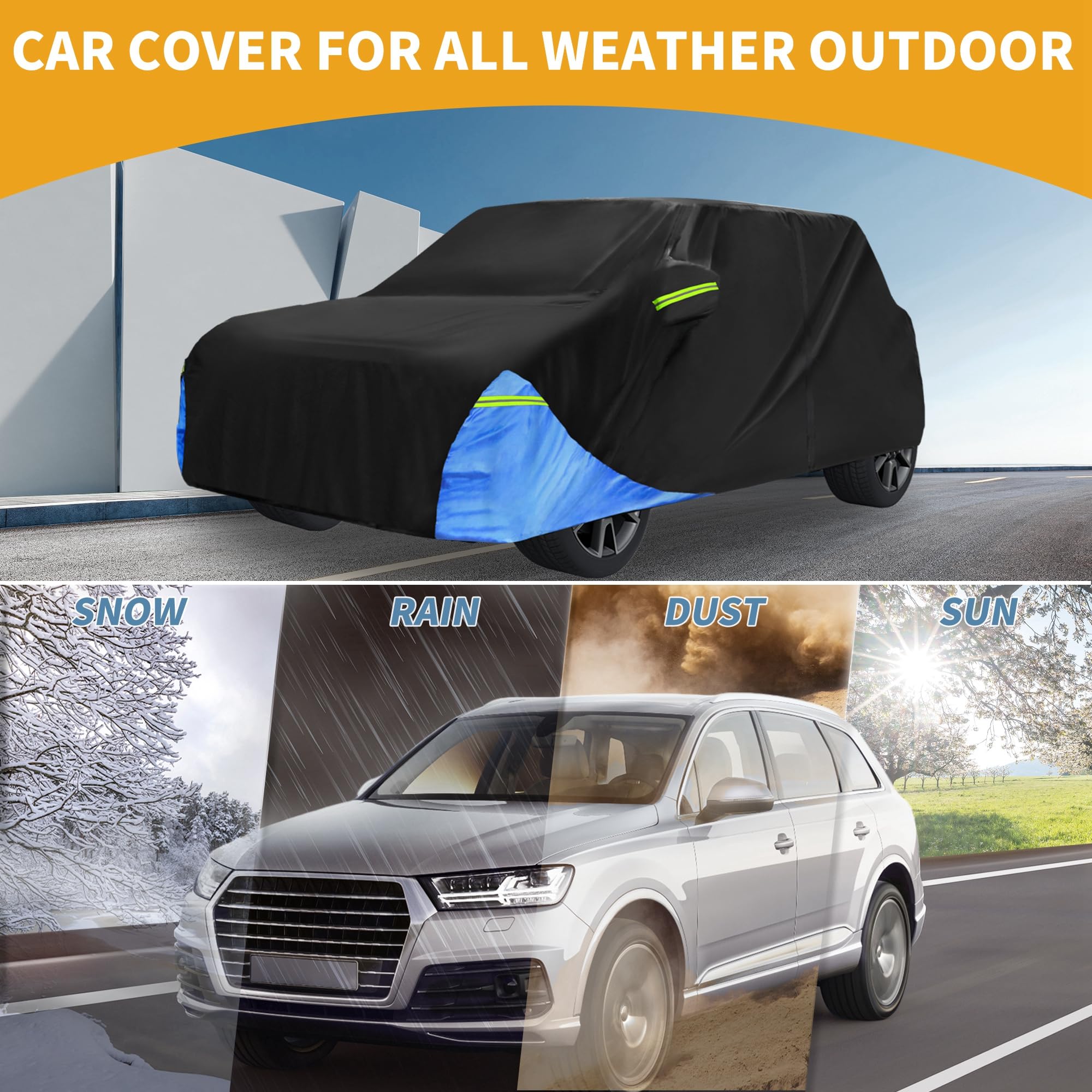 Partuto Car Cover Waterproof All Weather 210D UV Sun Rain Protection for Mini Cooper 2DR with Left Side — view 2