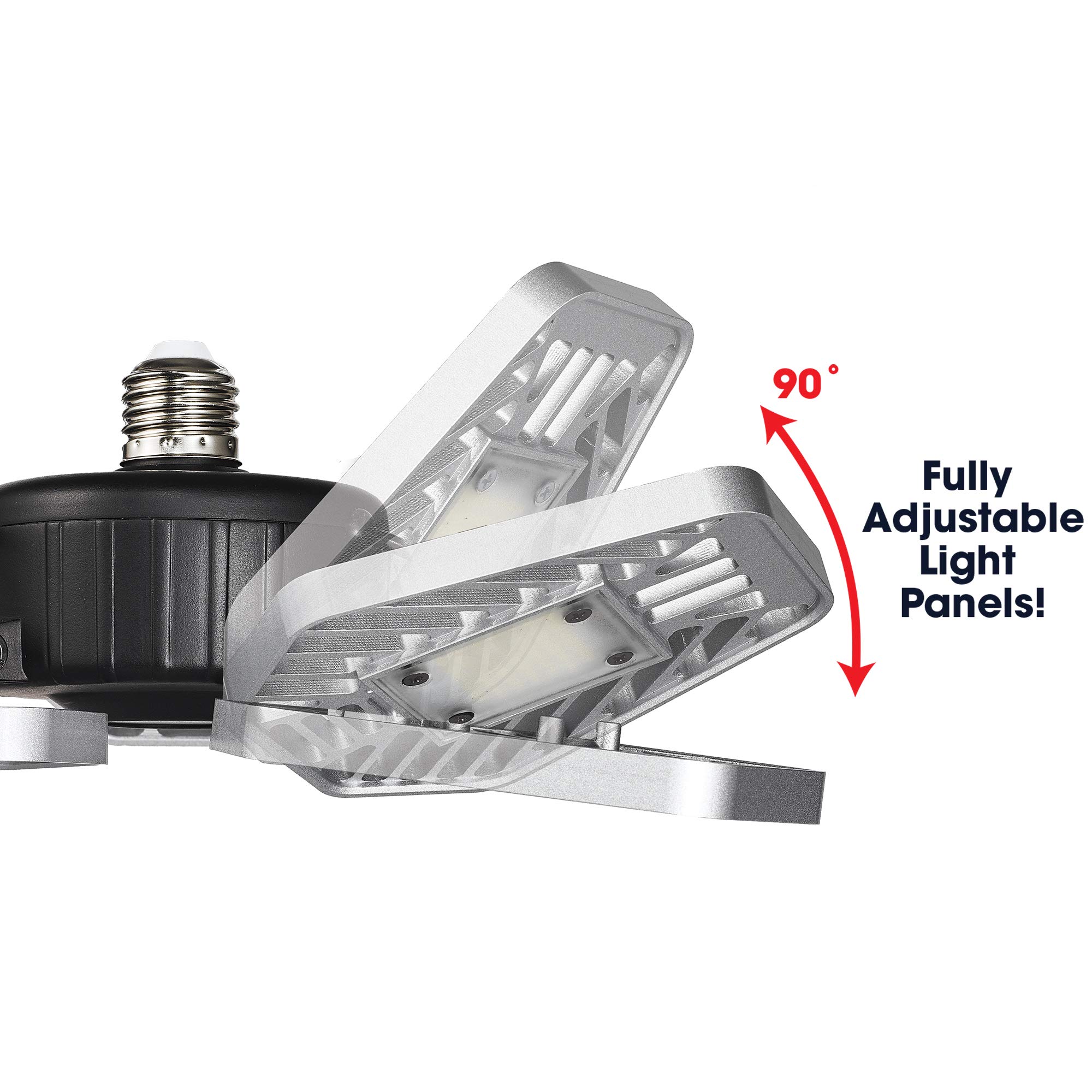 Ontel Beyond Bright LED Ultra-Bright Garage Light - 3 Adjustable Panels, Energy Efficient, Easy to Install, Durable and Long-Lasting Light for Garages, Warehouses and More