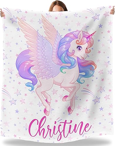 Miniatura 66 de Artsadd Personalized Baby Blanket for Girls Boys, Custom Baby Blankets with Name Customized Throw Blanket for Kids Newborn Baby Shower Birthday Gifts