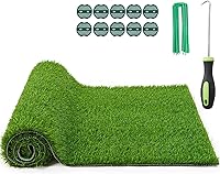 PICKFORLIFE Realistic Artificial Grass Turf Rug 3x5FT - Pet-Friendly Fake Grass Mat with Drainage Holes for Patio Garden Balcony Dogs