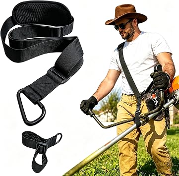 Trimmer Strap for Weed Eater Strap, Universal Heavy Duty Shoulder Strap, Compatible with Greenworks, EGO String Trimmers, Shrub Trimmers, Leaf Blowers