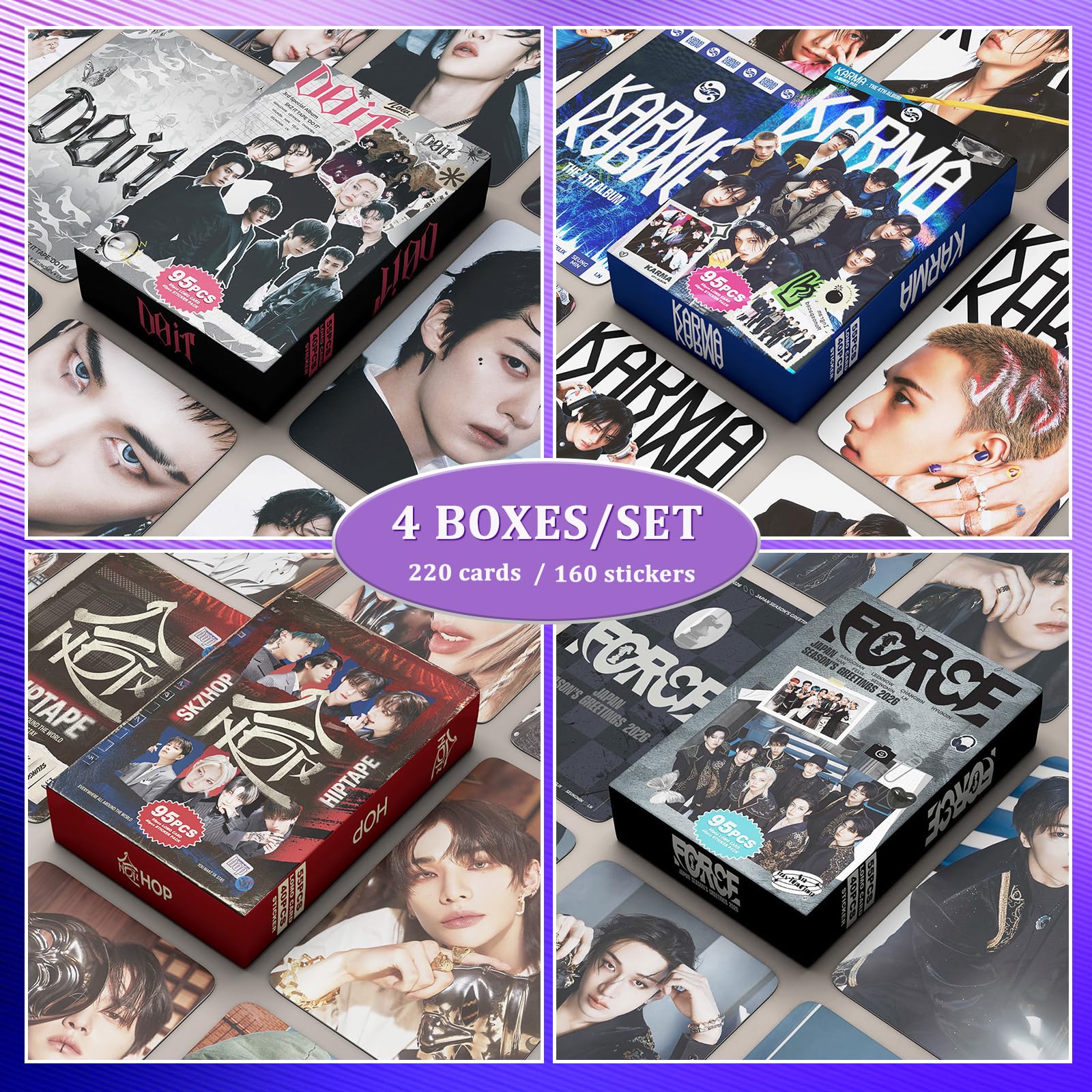 SK 5 Star Album Photocard Sticker Set 380 Stück K-Pop Cartes de Collection Lomo Karten Cadeau