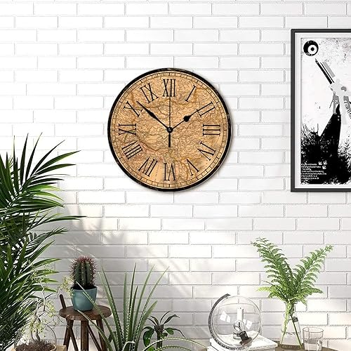 Miniatura 5 de Generic Reloj de pared de madera de 12 pulgadas estilo vintage digital sin tictac