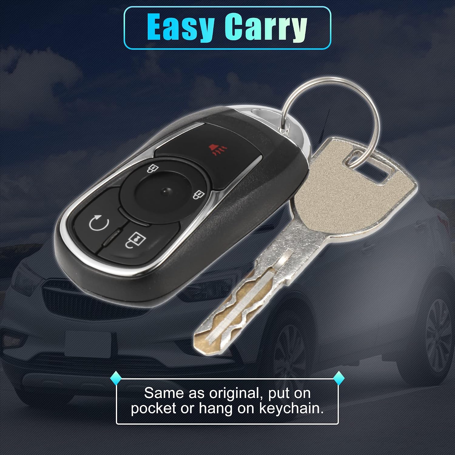 X AUTOHAUX Replacement Keyless Entry Remote Car Key Fob 315MHz HYQ4AA 13506665 for Buick Encore 2017 2018 2019 2020 4 Buttons