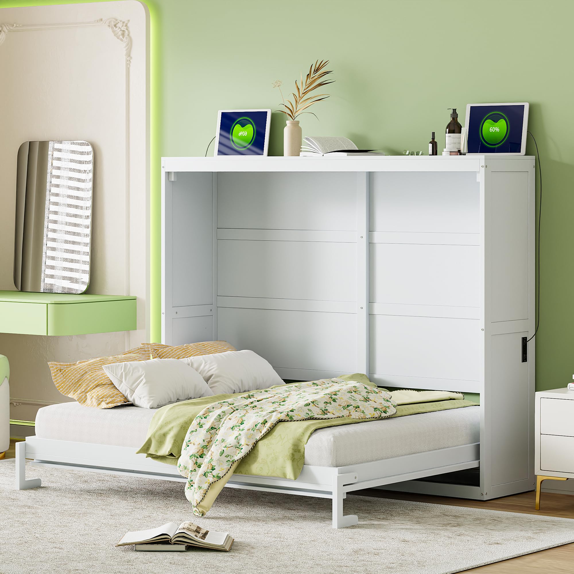 Amazon.com: THINK 30 Queen Size Murphy Bed Cabinet, Wood Rattan Amazon.com: THINK 30 Queen Size Murphy Bed Cabinet, Wood Rattan