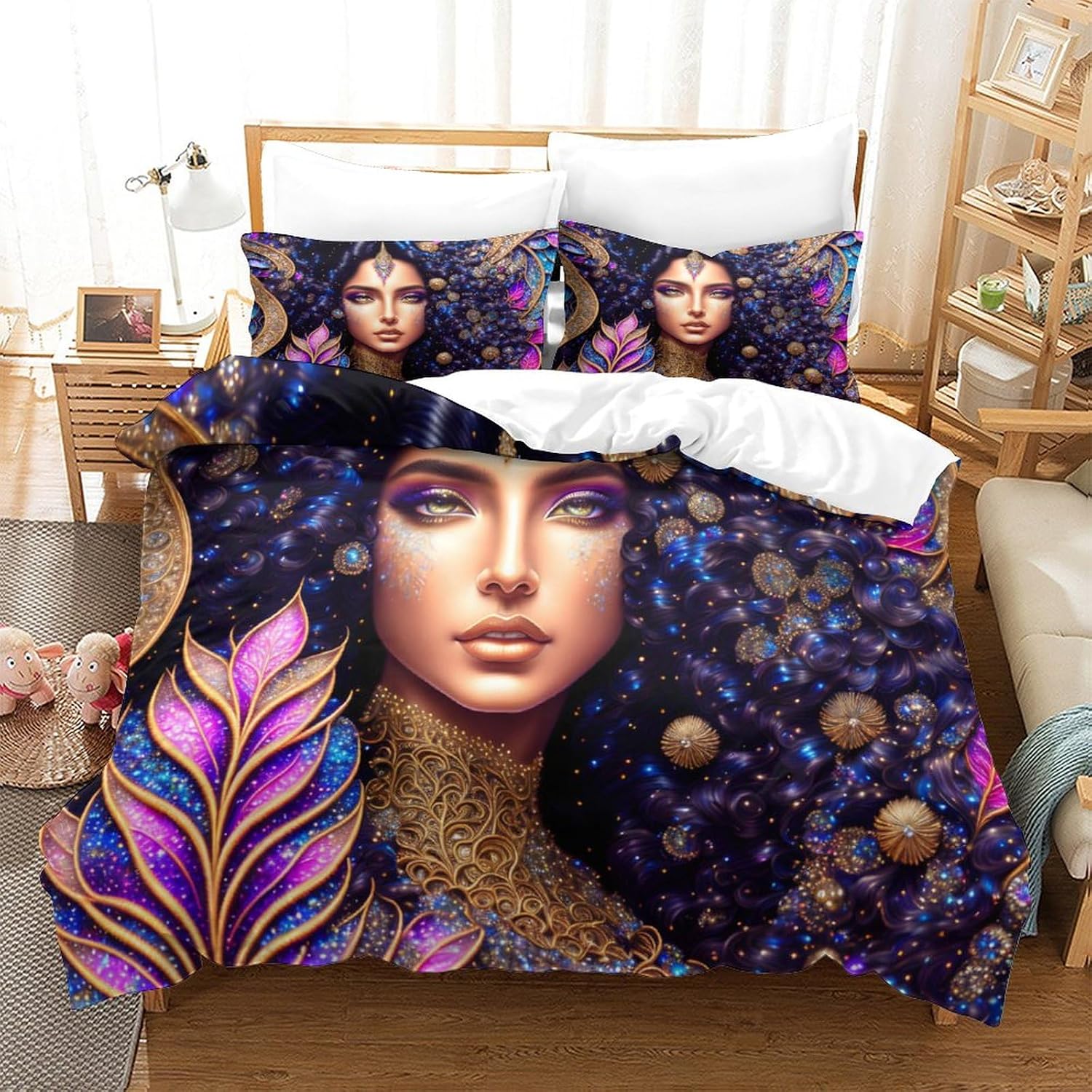 Quilt Cover with 3D Print Duvet Cover Sham Set with Zipper and Corner Ties Ultra Soft Quilt Cover with Zipper Closure Winter Soft Duvet Cover for Men Kids Full（203x228cm）