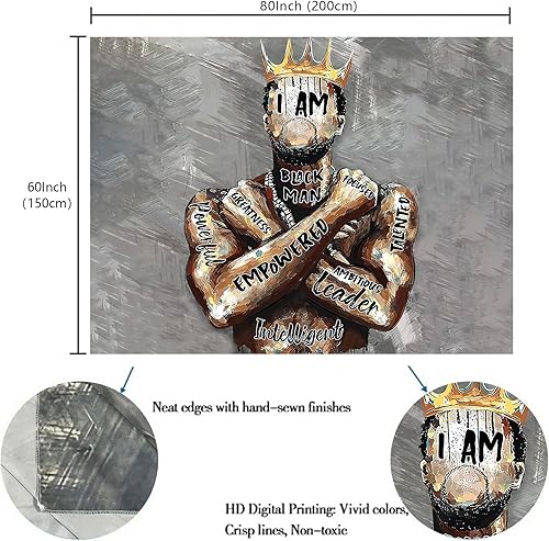 Vista 3 de Tapiz de rey negro afroamericano rey afroamericano arte hippie para colgar en la pared, tapiz de pared de hombre afroamericano con corona