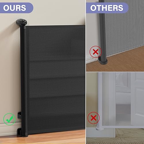 Miniatura 7 de PRObebi Puerta retráctil para bebés y perros, extra ancha (54 pulgadas de ancho x 34 pulgadas de alto), ideal para escaleras, pasillos, puertas,