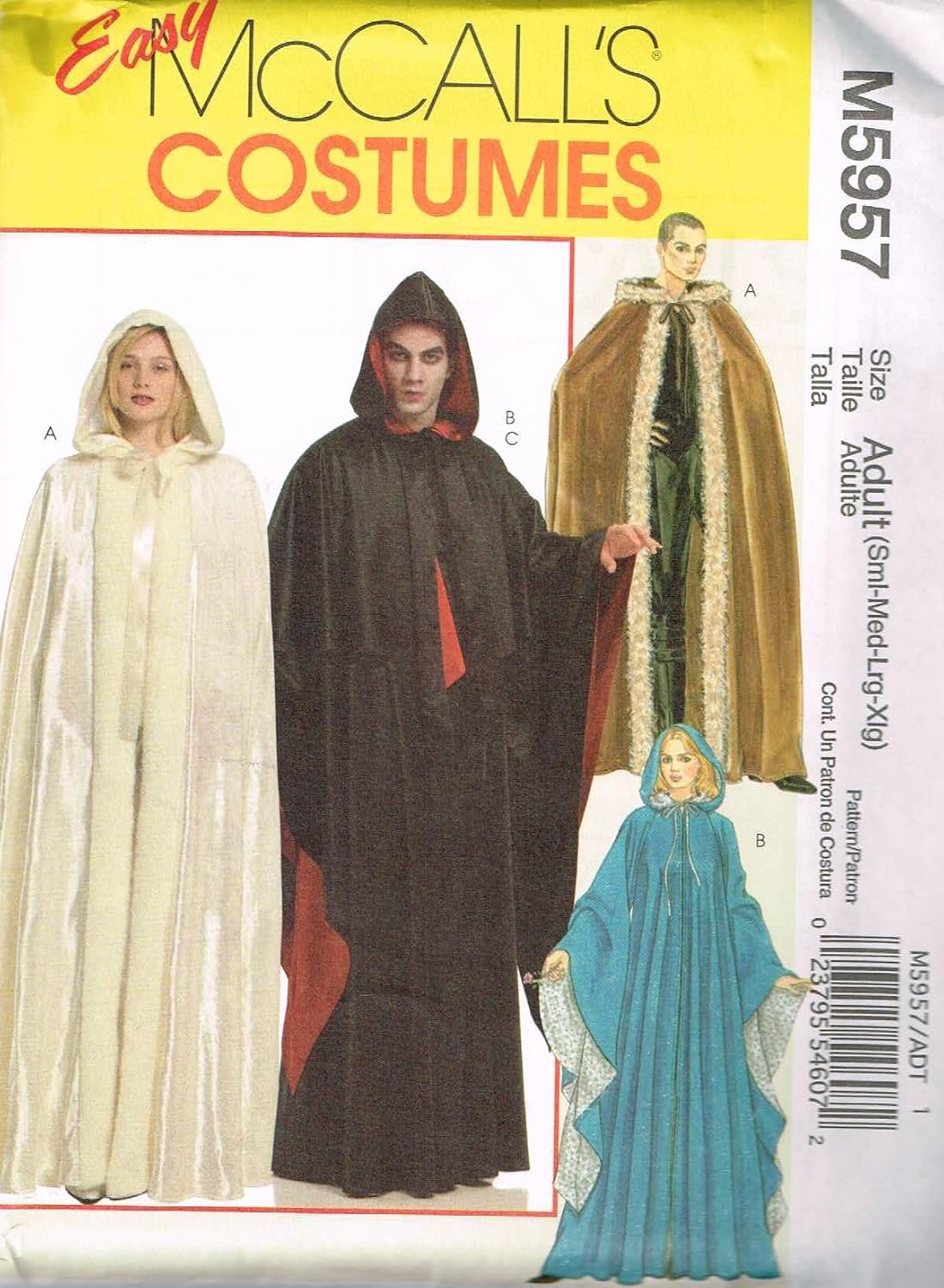 Amazon com: McCall s Patterns M5957 Misses /Men s Costumes : Arts