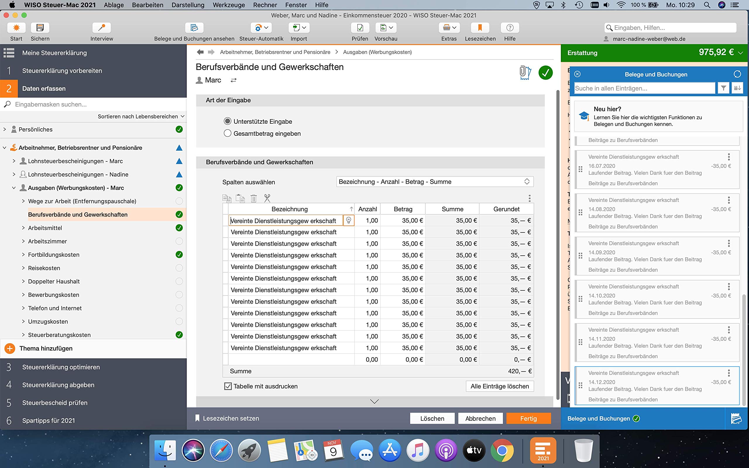 WISO Steuer-Mac 2021 (für Steuerjahr 2020 | Mac | Digitaler Download