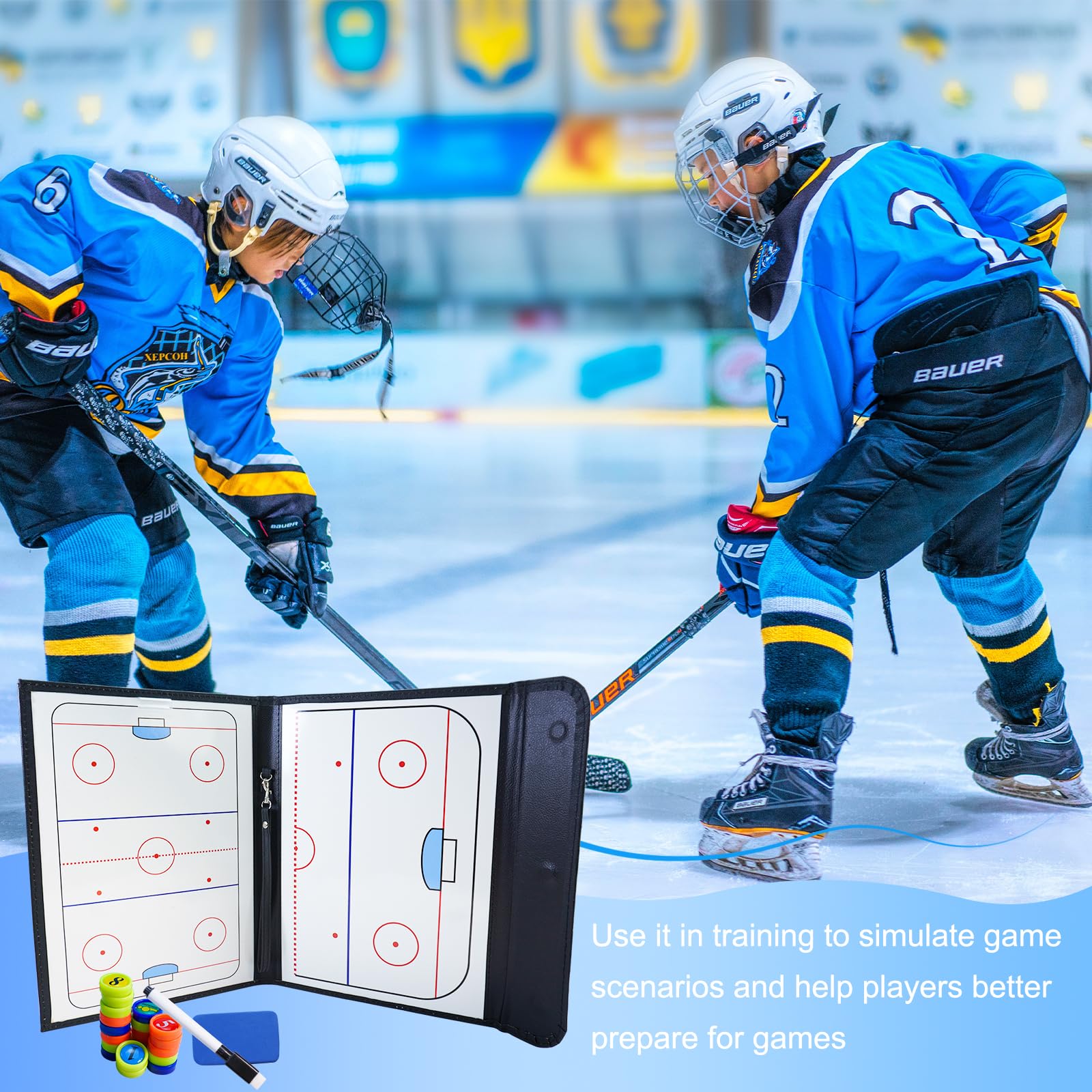 Joyeee Tabla táctica hockey hielo pizarra blanca marcador borrado en seco pista completa