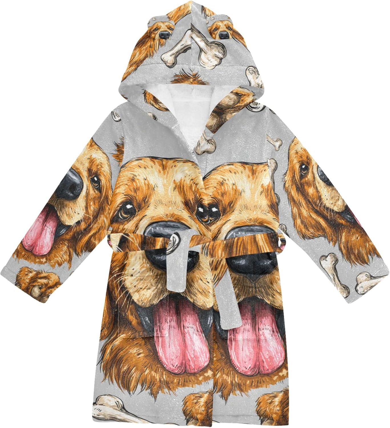 Bathrobe Hooded PJ Robe Soft Fleece Robe Pajama Sleepwears 2-12 Years
