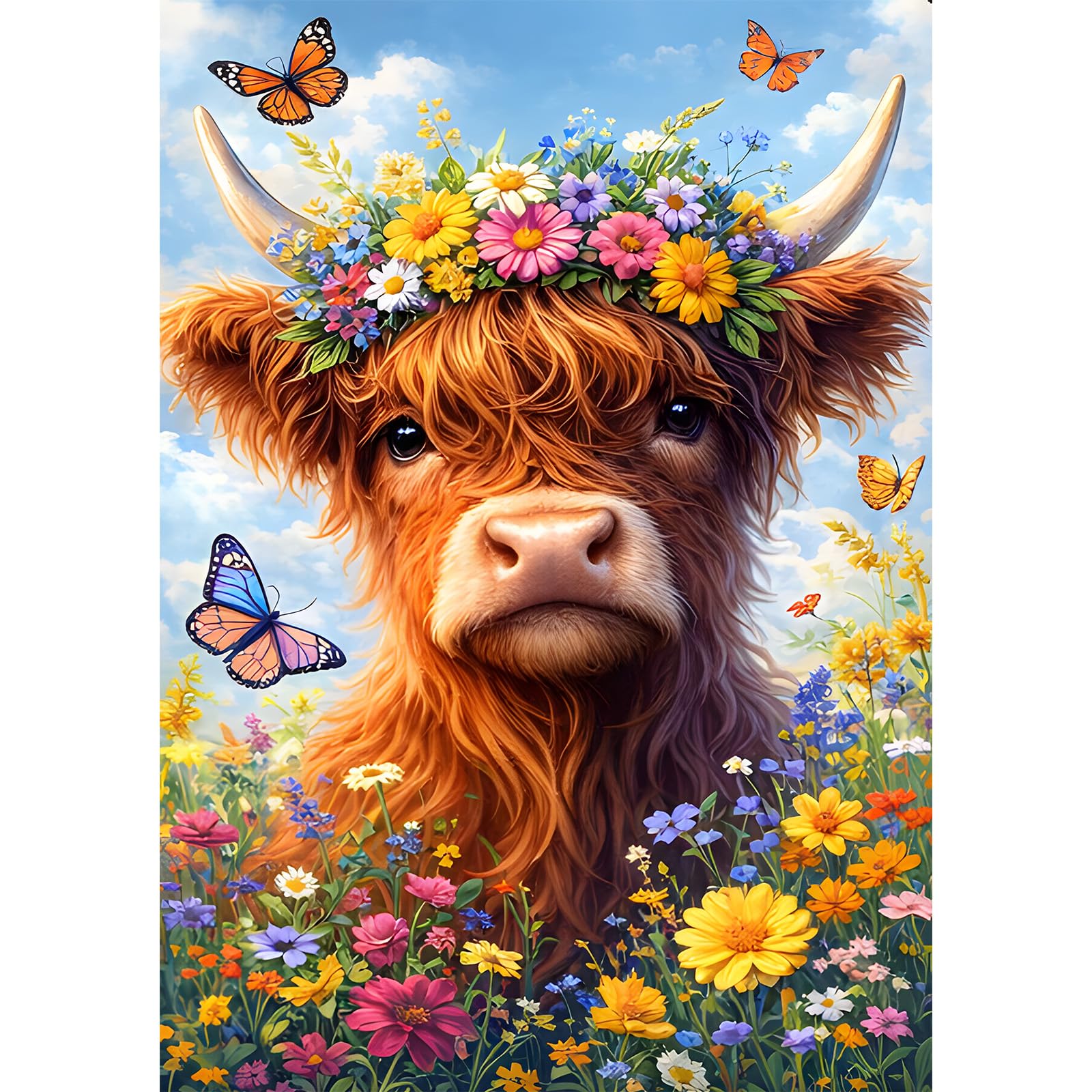 NEWENMO Highland Cow Diamond Painting Kits Full Drill for Adult Beginners โ image 1