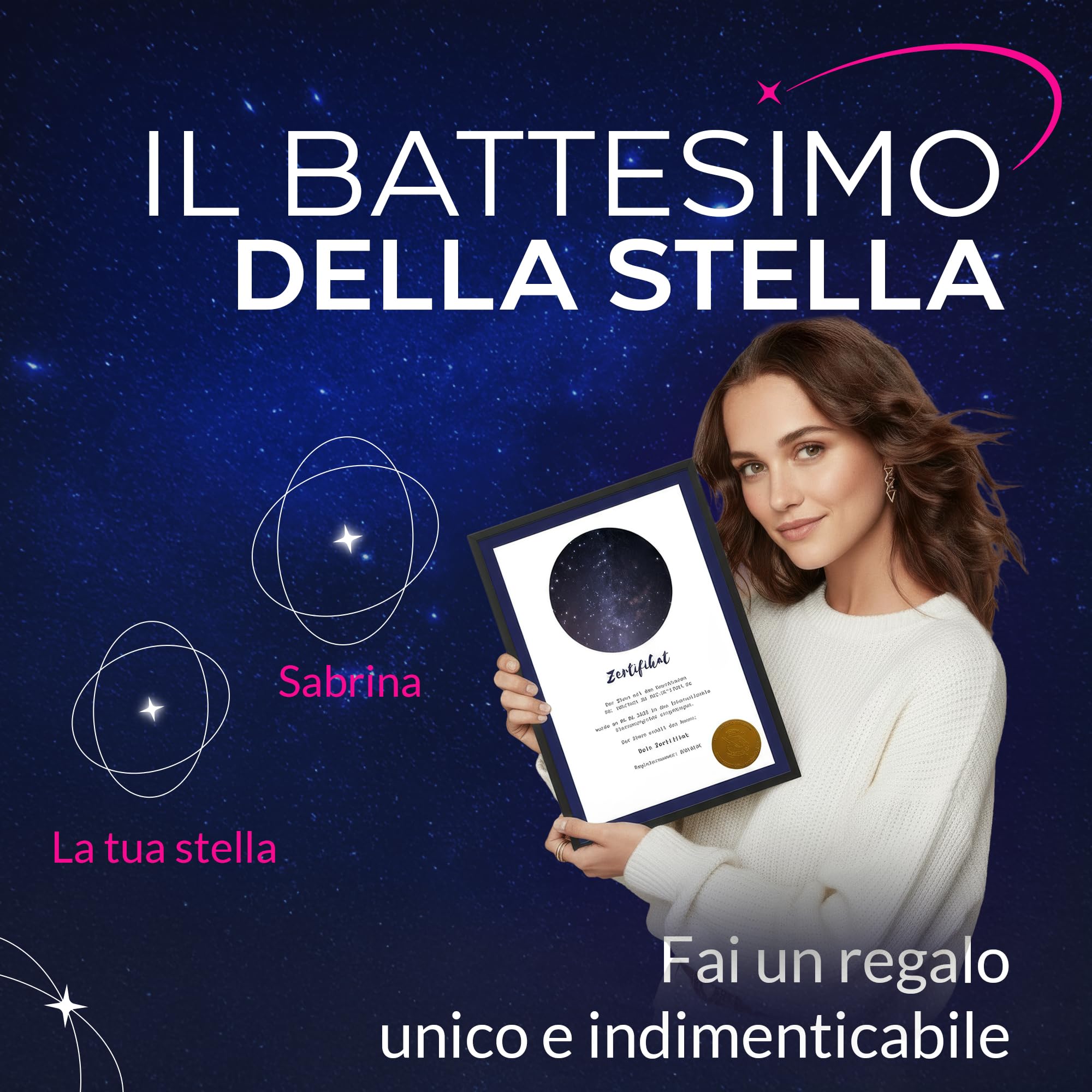 Comprare Una Stella Visibile - Regalare Una Stella con Certificato Personalizzato - Dare Il Nome ad Una Stella con Registro Ufficiale