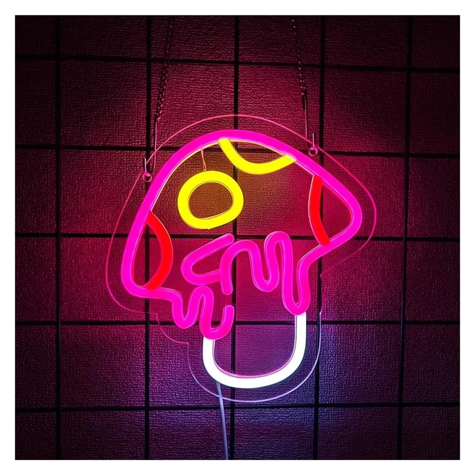 SHOUXI Sign Lamp Mushroom Neon Sign Light Dimmable USB Powered for Game Room Bedroom Living Room Party Bar Club Office Wall Decor 22cmx21cm