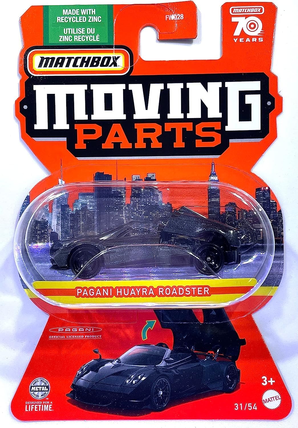 Matchbox - Moving Parts - 2023 - Pagani Huayra Roadster - 31/54-70 Years - Mint/NrMint - Ships Bubble Wrapped in a Box with Fill