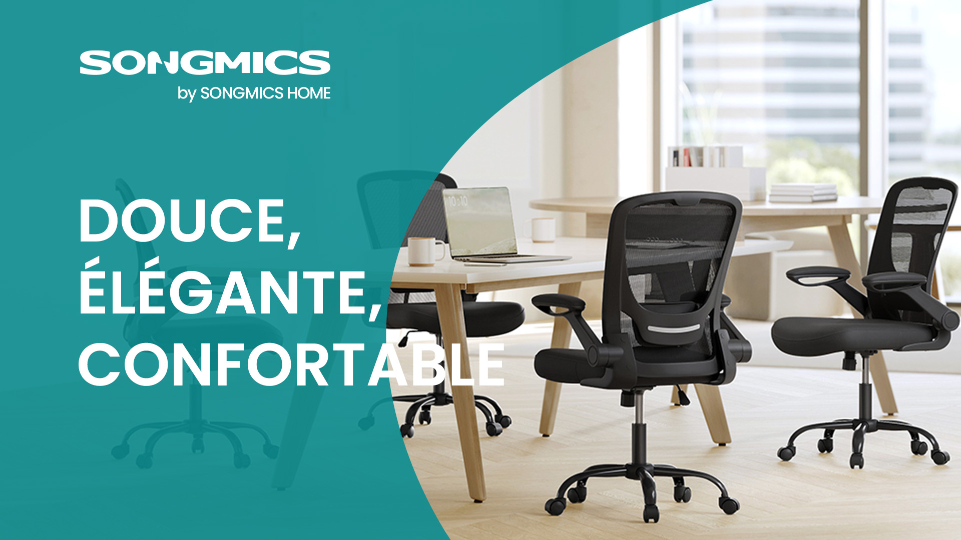 SONGMICS Ergonomic Canvas Office Chair, Armchair, Padded Lumbar