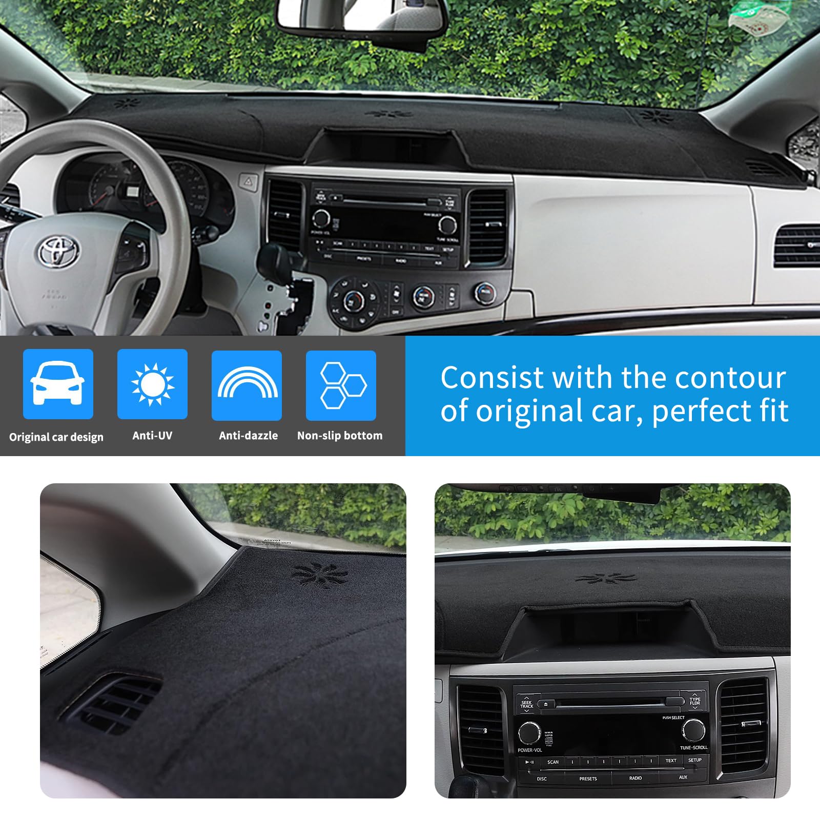 Amazon.com: HanLanKa Dashboard Cover Fit for Toyota Sienna 2011