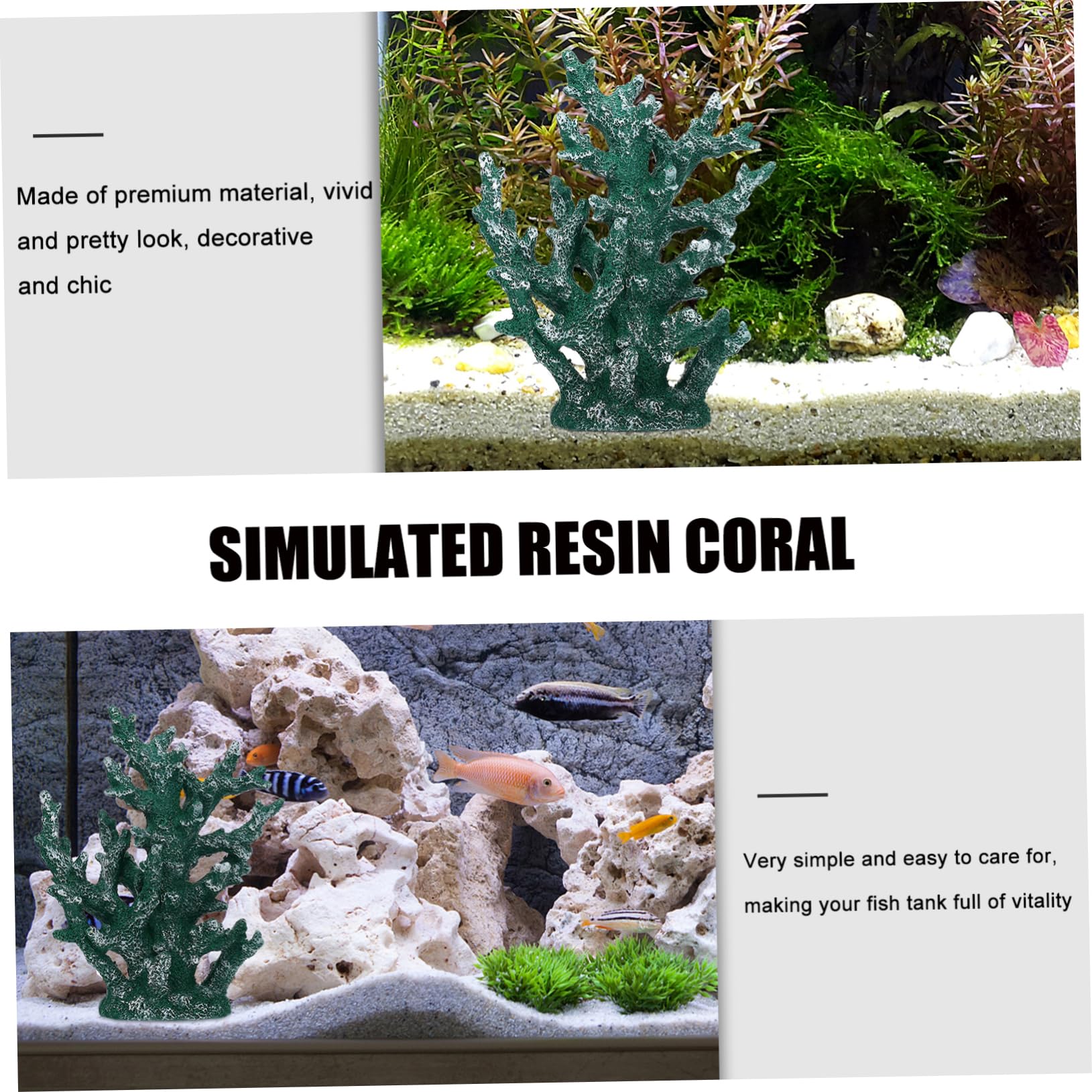 Toddmomy Decoración de Coral Artificial para Acuario Grande de Resina Verde