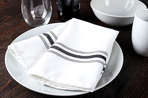 Miniatura 2 de Arkwright Bistro - Servilletas de tela para cena, absorbentes, suaves y lavables, de calidad profesional de restaurante con rayas francesas, 18 x 22