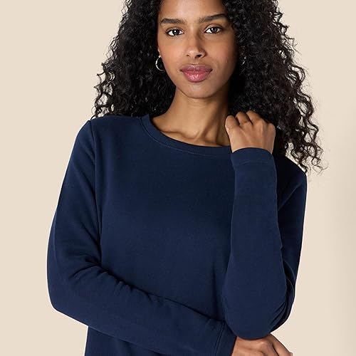 Miniatura 4 de Tienda Essentials - Vestido de manga larga con cuello redondo y felpa francesa para mujer, con largo por arriba de la rodilla