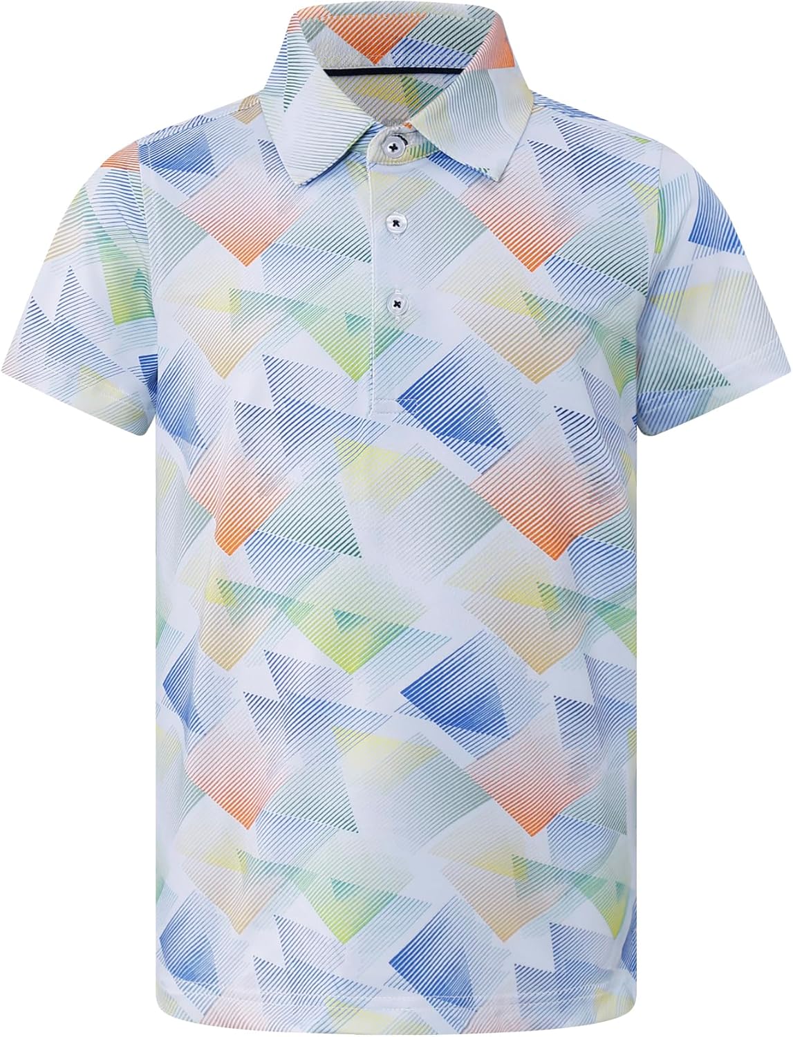 Boys Golf Shirts Short Sleeve Performance Polo Dry Fit Moisture Wicking Casual Printed Shirt for Kids 5-14 Years