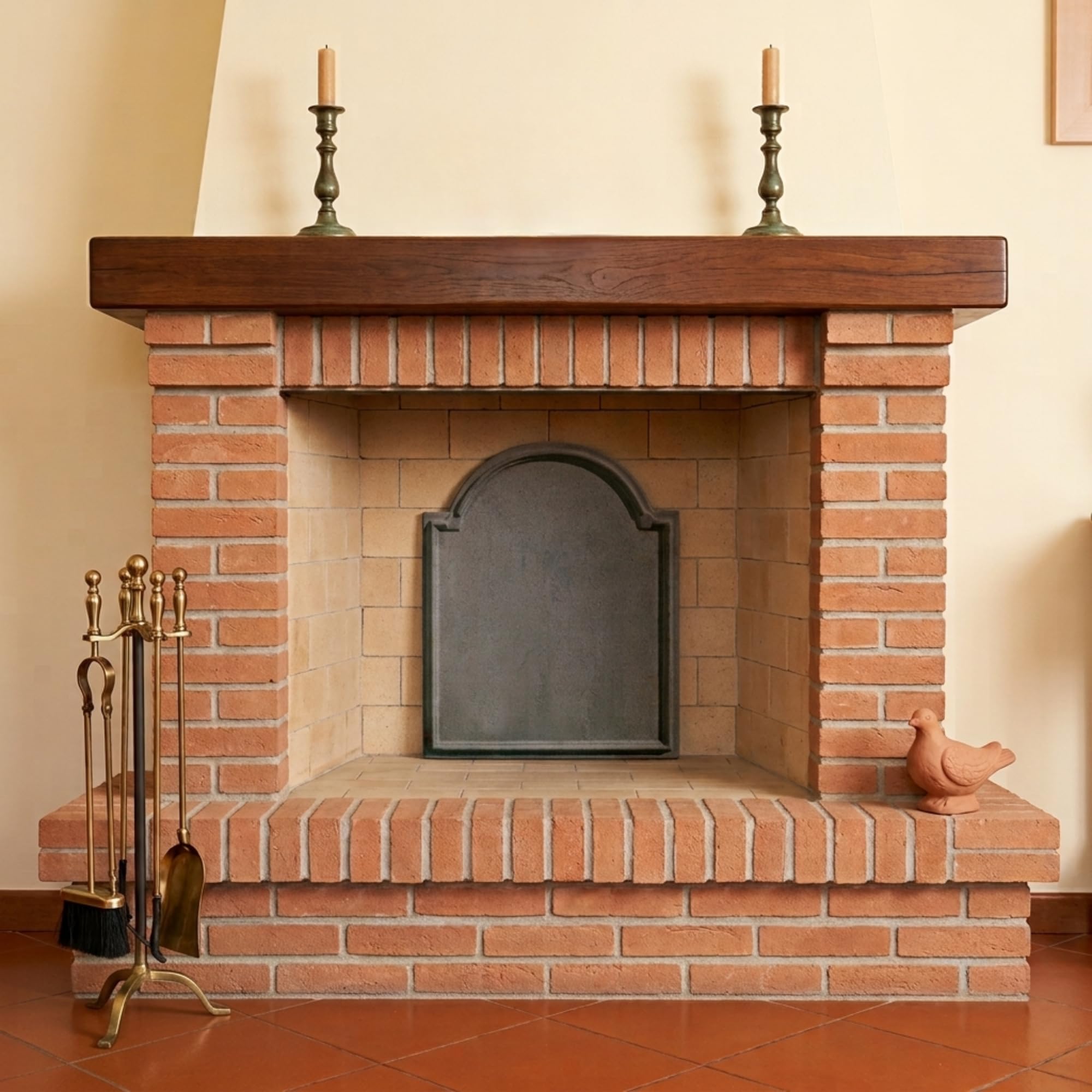 46 x 40h x 1 cm - Lastra Decorata "DECO" per Camino | Immagazzina Calore | Pannello decorativo in ghisa per camino, piastra di accumulo e rilascio graduale del calore, resistente e durevole