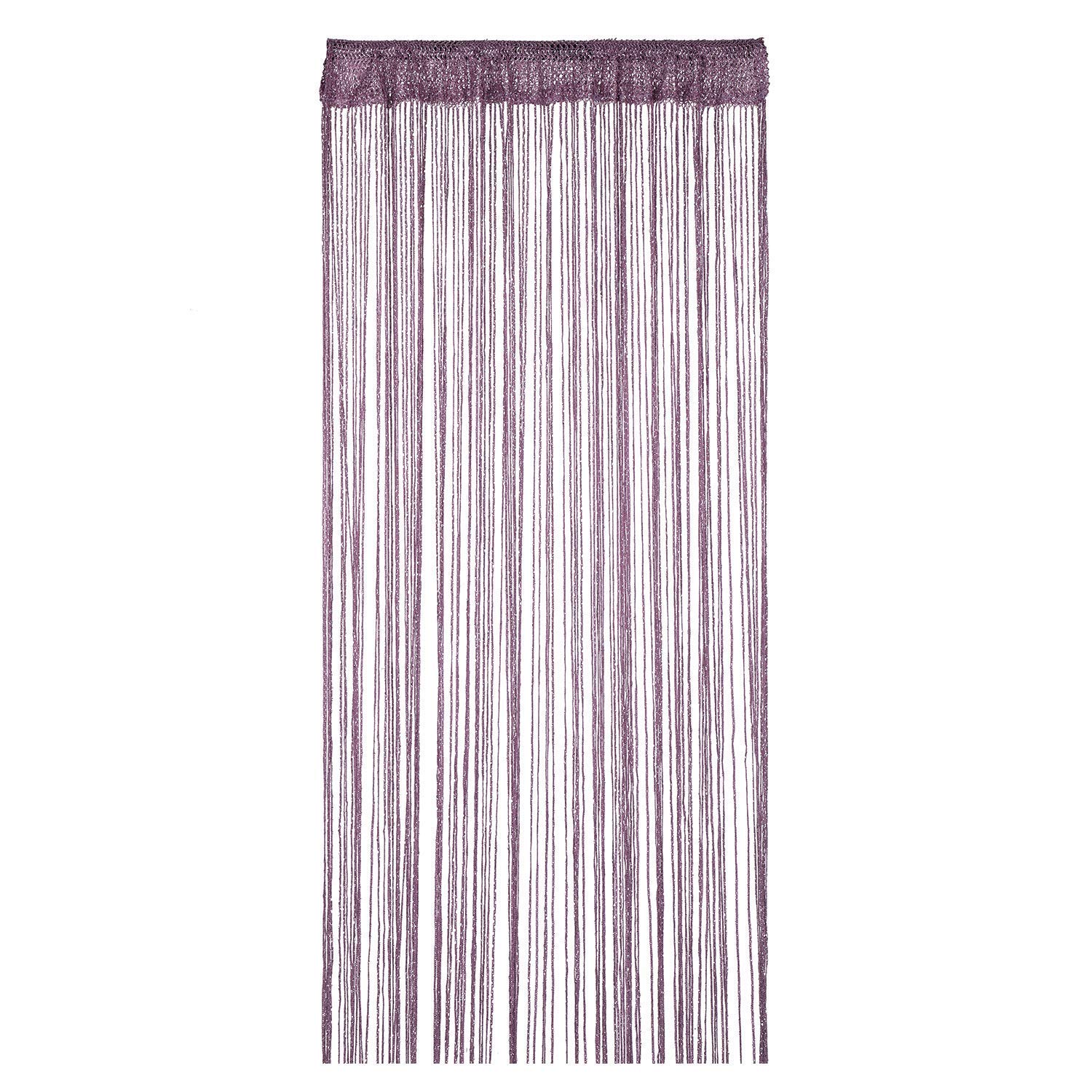 WedDecor Dark Purple String Curtains Glitter Fringe Panel Fly Screen Room Divider Tassel Curtain for Doors, Windows, Home Décor, Event (90cm x 200cm)
