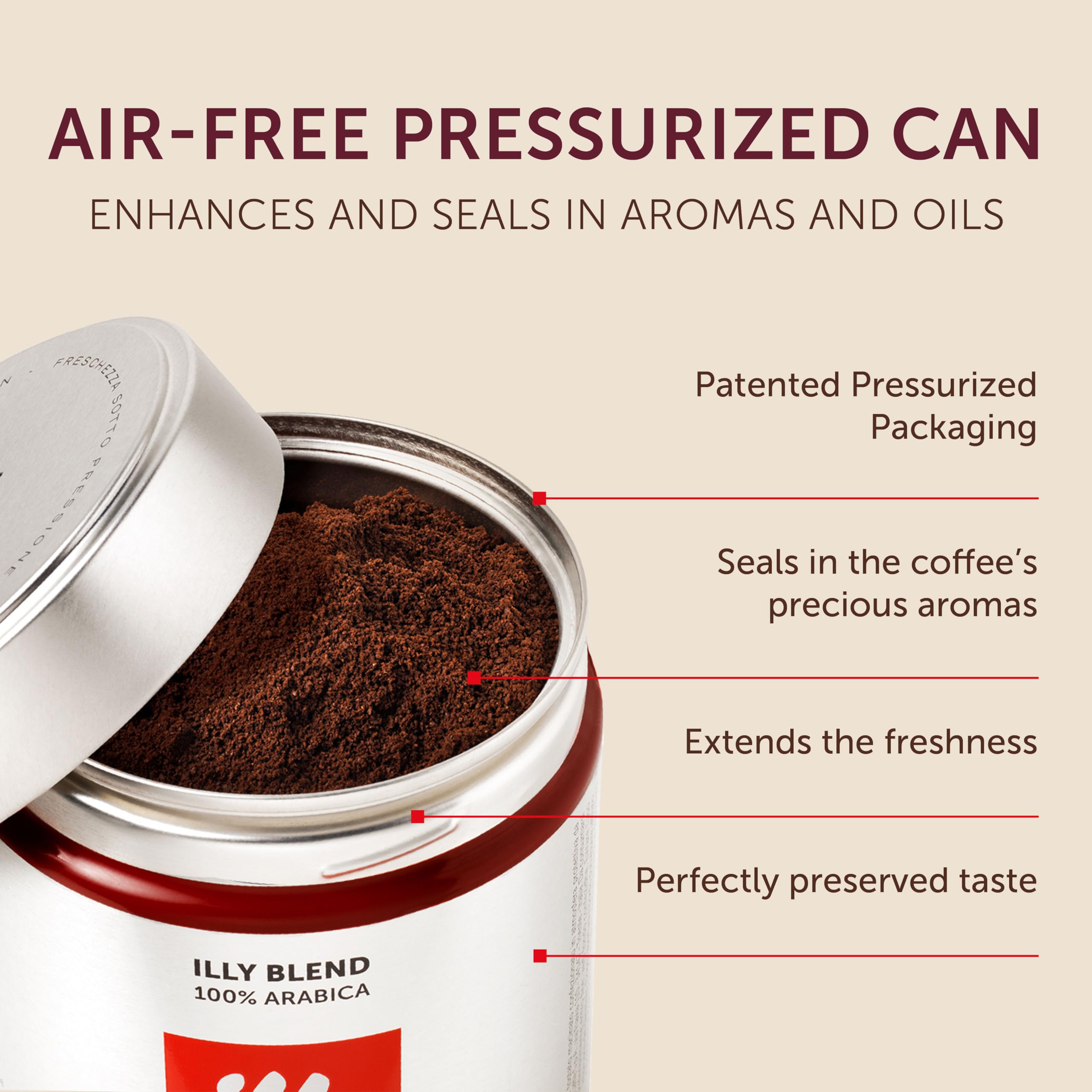 illy Ground Espresso Coffee Intenso Dark Roast 8.8oz 6 Pack | 100% Arabica Premium Italian Coffee Pre-Ground for Espresso Machines product thumbnail 8