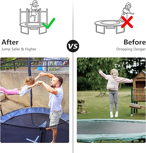 Miniatura 5 de Goplus Red de seguridad para trampolín para trampolín de marco redondo de 8, 10, 12, 14, 15, 16 pies, red de repuesto resistente a la intemperie con