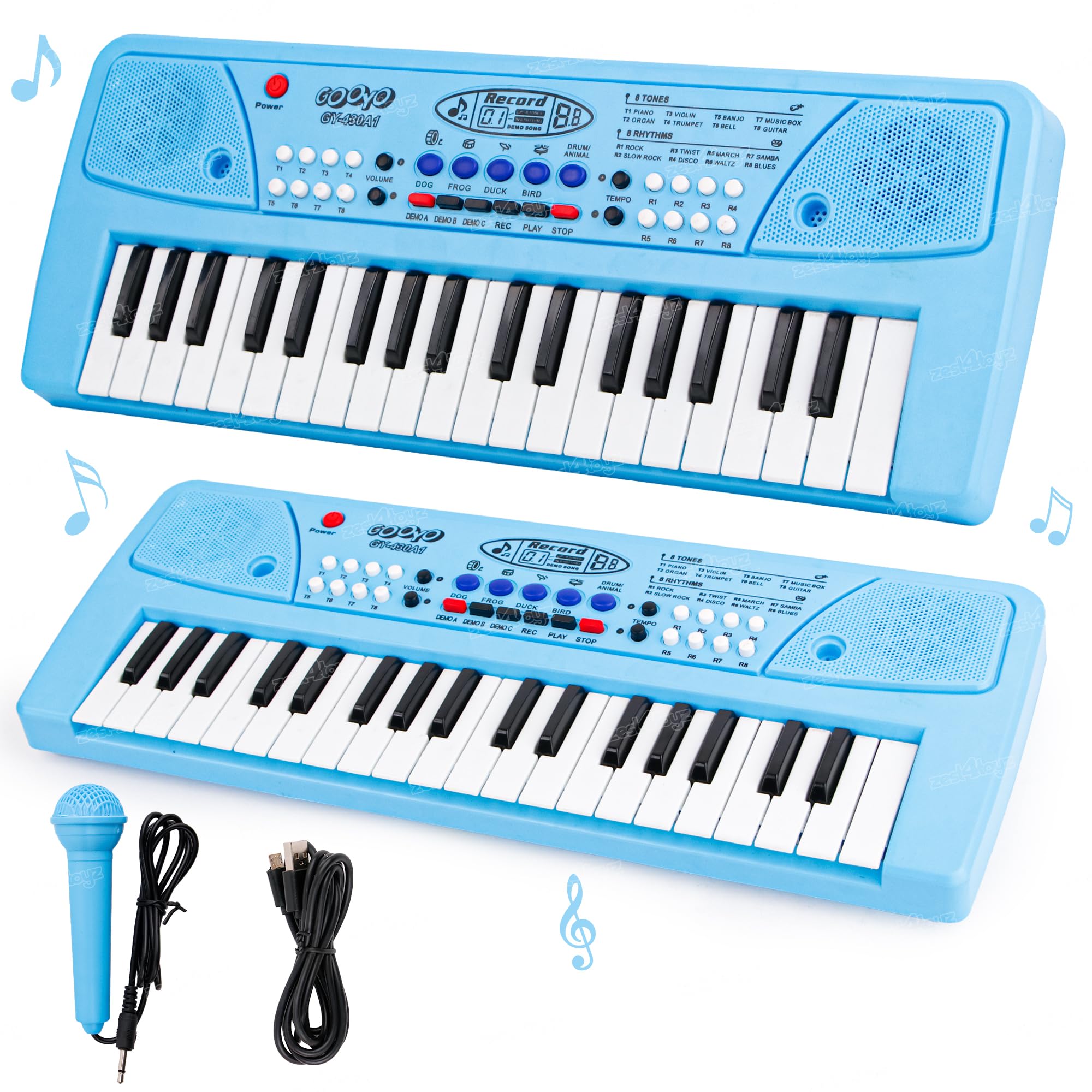 Zest 4 Toyz 37 Key Piano Keyboard Toy with Power Option, Recording and Mic, Electronic Piano Keyboard Multi-Function Portable Piano Keyboard - Blue (B0CYLXSCT6) Amazon Price History, Amazon Price Tracker