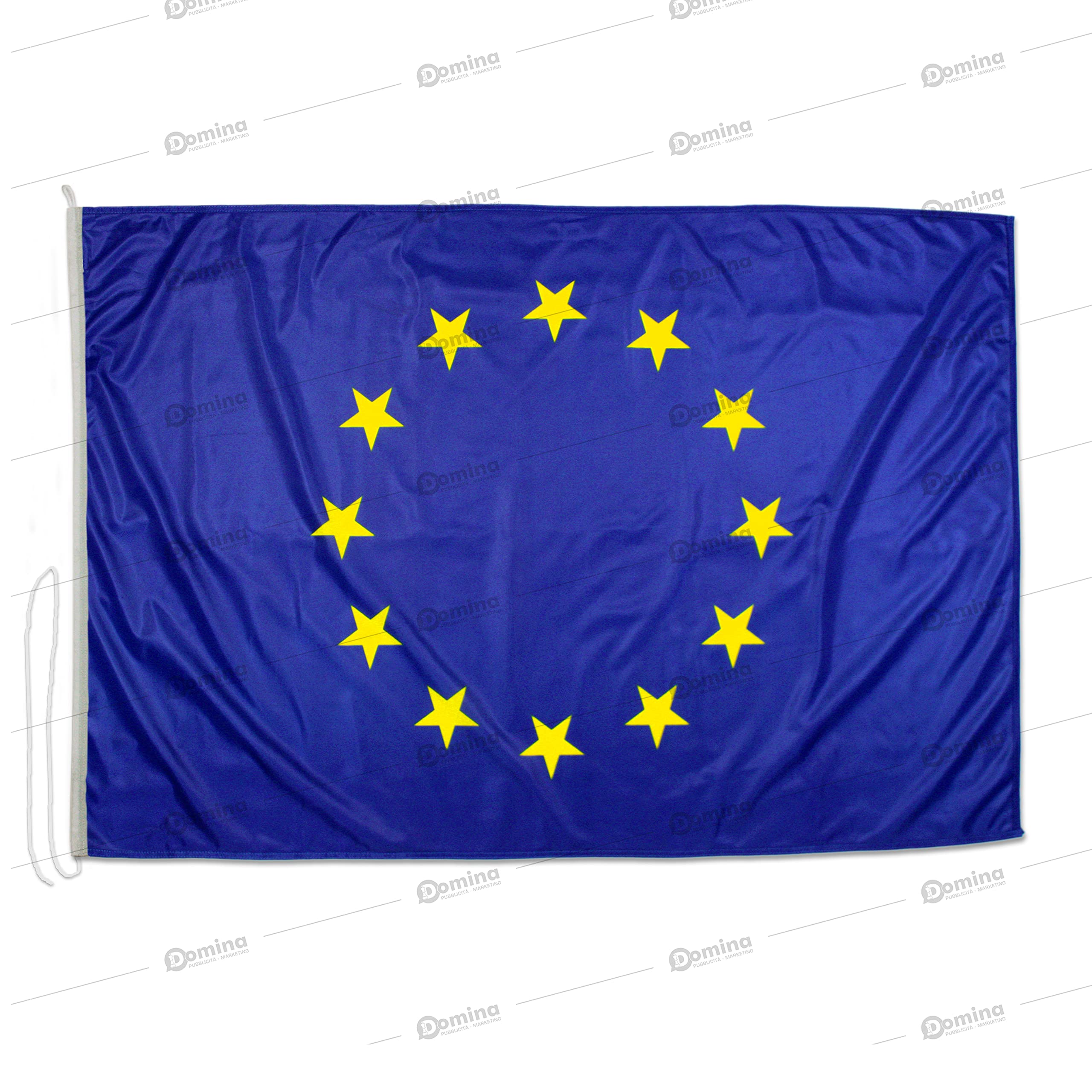 Bandiera Europa 300x200 Centimetri in Tessuto Nautico antisfilo 115 g/m². Bandiera Unione Europea per Esterni con Cordini, Cucitura Perimetrale e Fettuccia