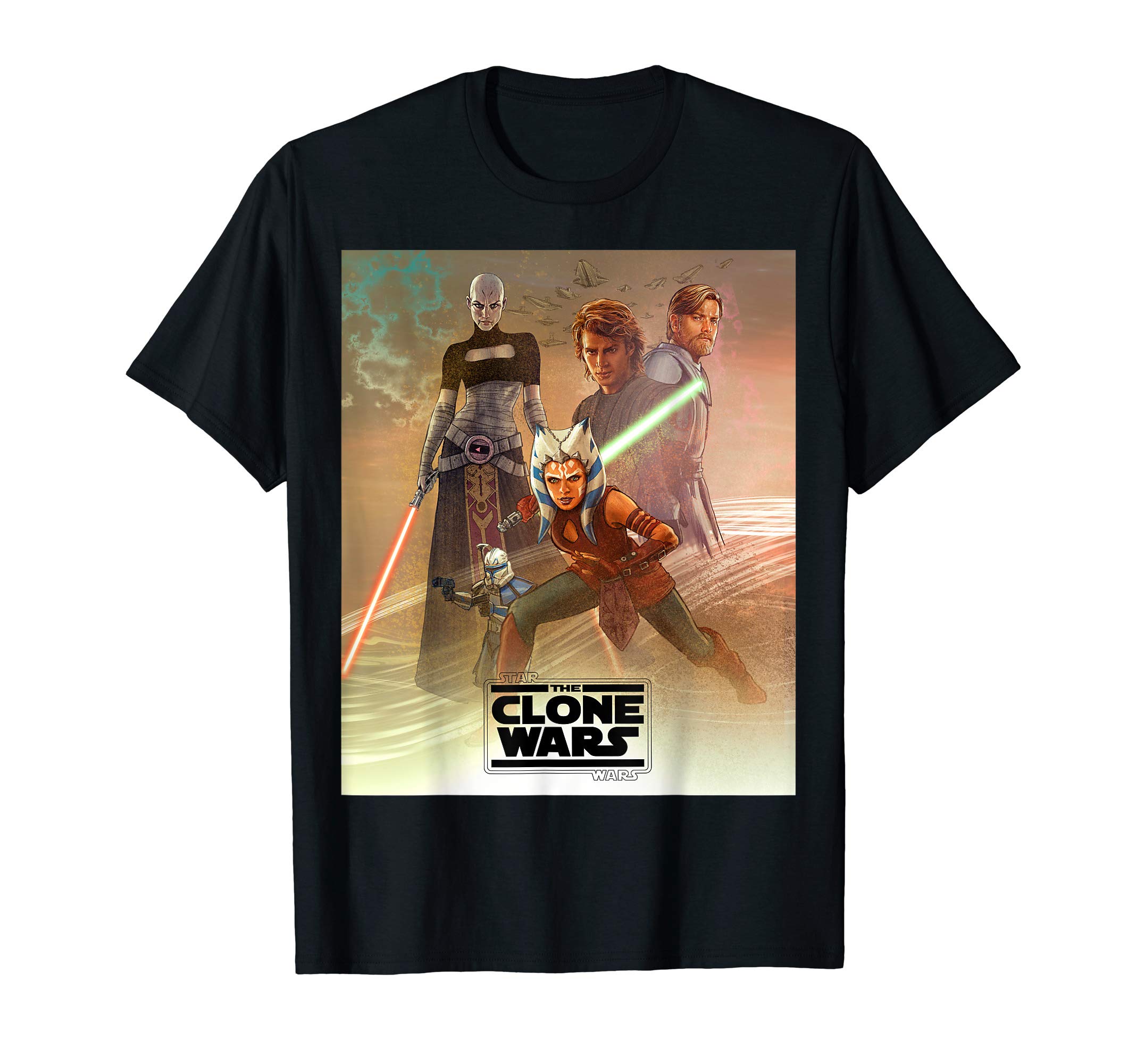 STAR WARSCelebration Mural The Clone Wars Logo T-Shirt T-ShirtOEKO-TEX STANDARD 100