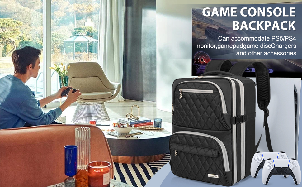 Amazon.com: AKOZLIN Travel Gaming Console Backpack Compatible with