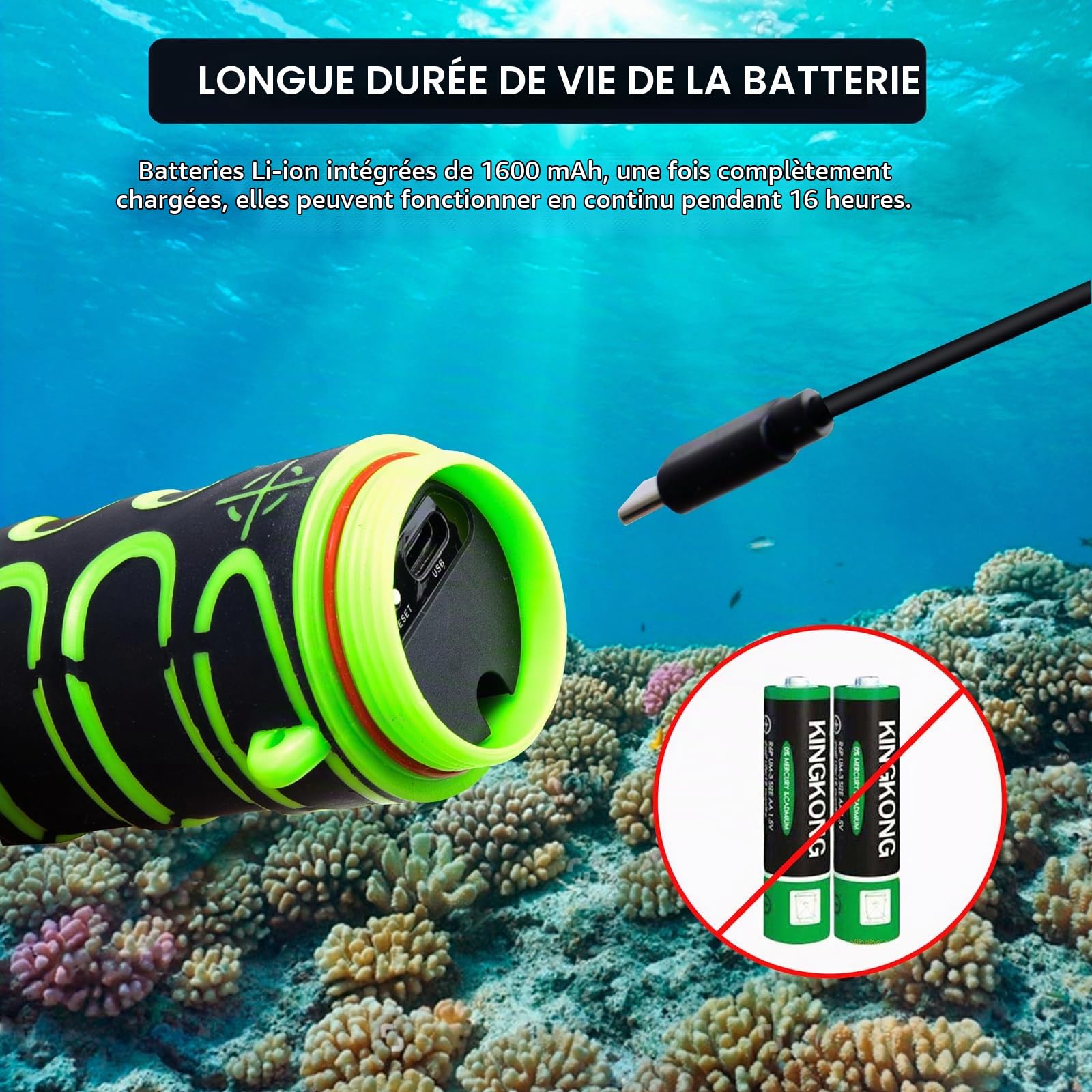 Détecteur de Métaux, Detecteur Metaux Portable avec Lumière LED, Alarme Sonore et Vibratoire, étanche IP68, Détection d'Or et d'Argent dans l'Eau, sur la Plage, en Forêt et dans Votre Jardin