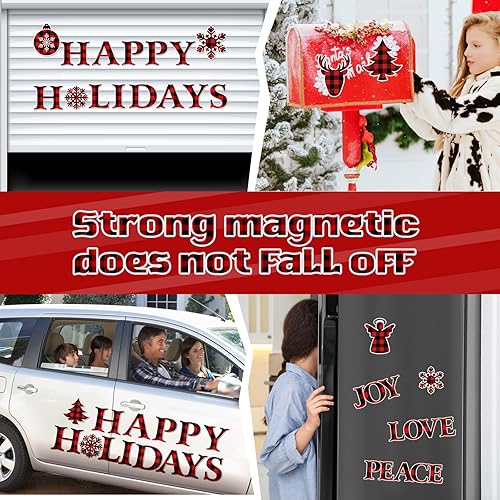Vista 33 de Ferraycle Decoración magnética para puerta de garaje, decoración de puerta de garaje de Navidad, calcomanías para el refrigerador, calcomanías