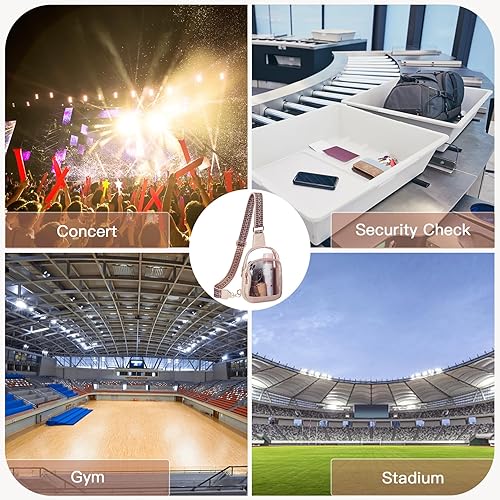 Miniatura 5 de Telena Cangurera transparente, bolsas transparentes para mujeres, bolsa transparente aprobada por estadios para conciertos con correa ajustable,