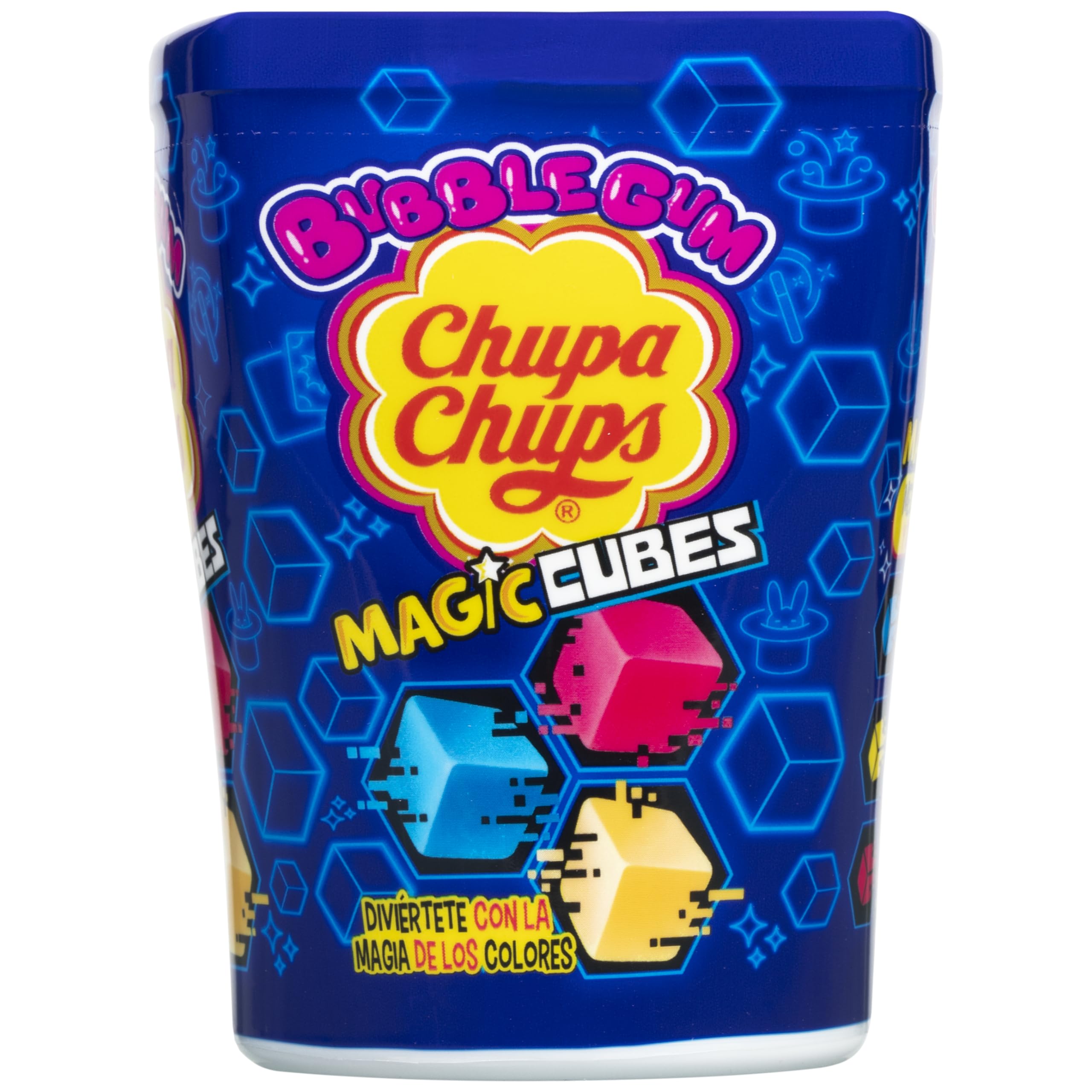 Chupa Chups Magic Cubes Chicle Infantil Cubos Mágicos Multicolor, 6 botes 86g