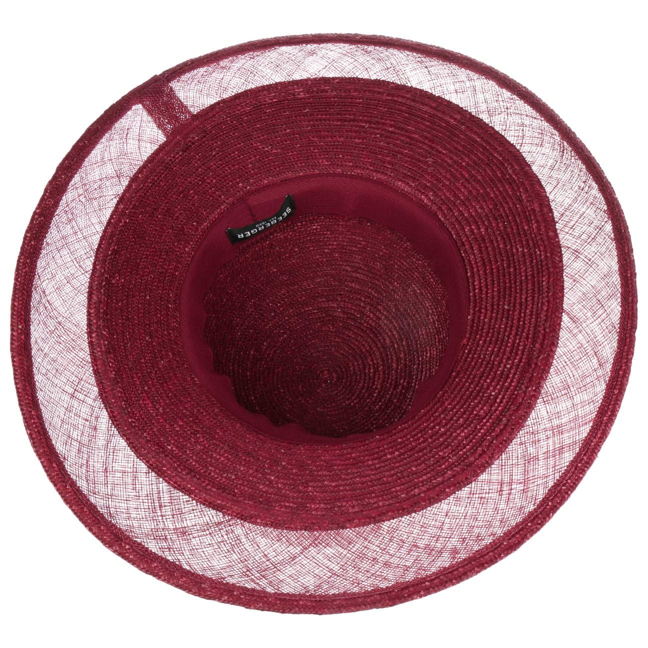 Seeberger Sinamay Edge - Sombrero de verano para mujer, sombrero de paja para mujer, para primavera, verano, talla única, color burdeos