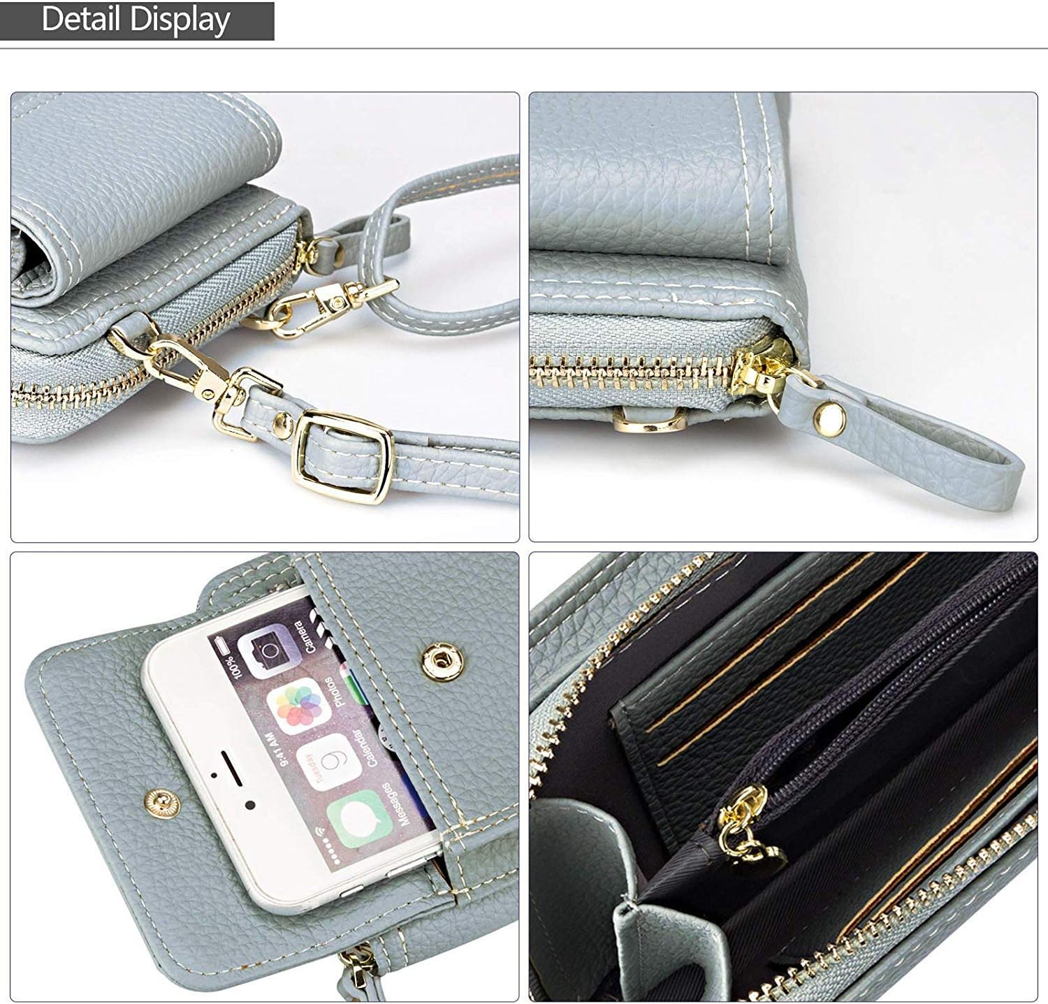 Women Crossbody Cell Phone Bag Small Shoulder Purse Leather Travel RFID Card Slots Wallet Case Handbag Phone Pocket Baggap Clutch for iPhone 11 Se 2020 11 Pro Xr X Xs Max 8/7/6 Plus Samsung - Image 5